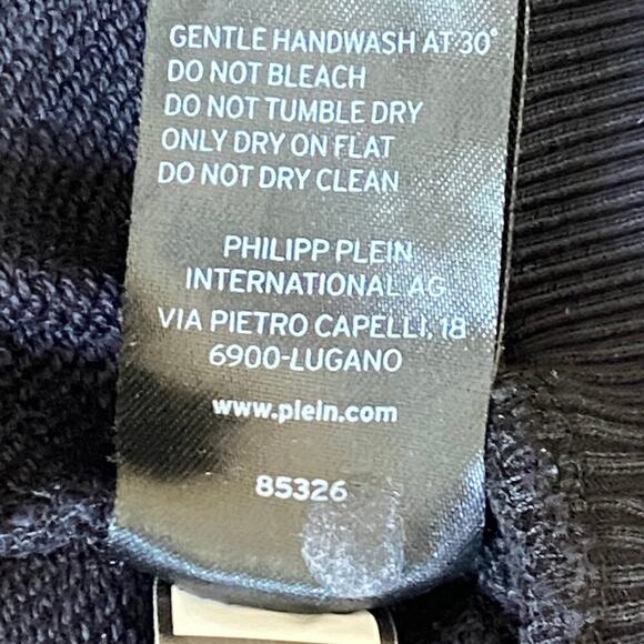 Philipp Plein Crystal Rhinestone Half Skull Sweatshirt *Black* Sz XL - Picture 12 of 15